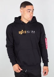 Alpha Industries Hoodie Alpha Label Rot/Braun/Schwarz