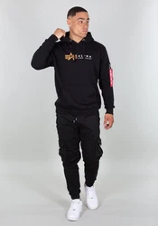 Alpha Industries Hoodie Alpha Label Rot/Braun/Schwarz