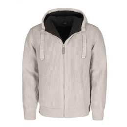 Strickjacke Herren Jacke Melange-Optik mit Kapuze und eingestrickter Struktur