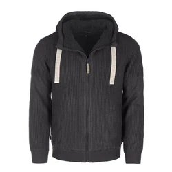Baumfuchs Strickjacke mit Kapuze Dunkelgrau/Schwarz/Grau/Dunkelblau