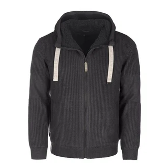 Baumfuchs Strickjacke mit Kapuze Dunkelgrau/Schwarz/Grau/Dunkelblau