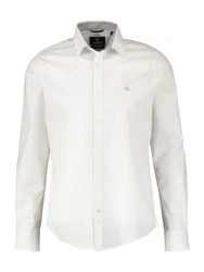 LERROS Langarmhemd Basic Poplinhemd Creme/Weiß