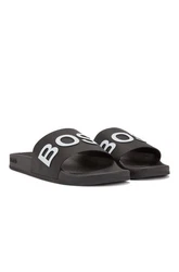 BOSS Bay Slid Pantolette Schwarz/Beige/Rosa/Braun