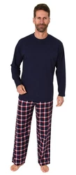 Normann Pyjama Herren Schlafanzug Dunkelblau