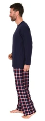 Normann Pyjama Herren Schlafanzug Dunkelblau