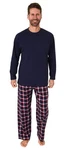 Normann Pyjama Herren Schlafanzug Dunkelblau