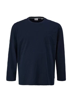s.Oliver Longsleeve Basic mit Brusttasche bergrün