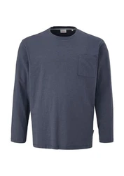 s.Oliver Longsleeve Basic mit Brusttasche bergrün