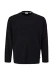s.Oliver Longsleeve Basic mit Brusttasche Schwarz/Rot