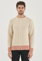 Sweater Men's Wool Sweater in Ecru