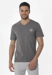 ORGANICATION T-Shirt Herren V-Ausschnitt Bedruckt Schatten
