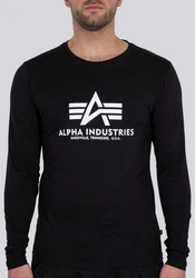 Alpha Industries Shirt BASIC T - LS Schwarz/Rot