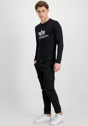 Alpha Industries Shirt BASIC T - LS Schwarz/Rot