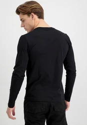 Alpha Industries Shirt BASIC T - LS Schwarz/Rot