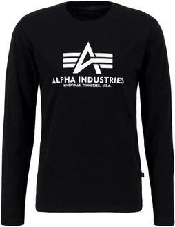 Alpha Industries Shirt BASIC T - LS Schwarz/Rot