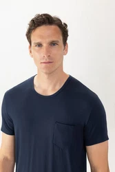 Mey Pyjamaoberteil Serie Jefferson Uni Dunkelblau/Blau