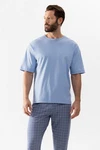 Mey Pyjamaoberteil Serie Springvale Uni Hellblau/Blau