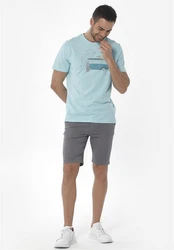 ORGANICATION Chinohose Men's Garment Dyed Slim Fit Shorts Schatten
