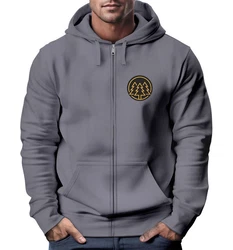 Neverless Herren Sweatjacke mit Kapuze Logo Hellgrau/Grau/Dunkelgrau