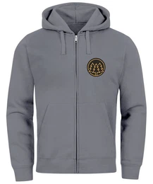 Sweatjacke Herren Sweatjacke mit Kapuze Logo Bume Wald Print Outdoor Motiv Zip
