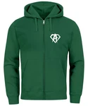 Neverless Herren Sweatjacke Zip Hoodie Alpha Logo Grün/Dunkelgrün
