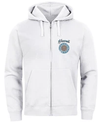 Neverless Herren Sweatjacke mit Kapuze Zip Hoodie Print Hellblau/Blau/Grau/Lila/Hellgrau/Silber