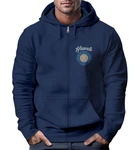 Neverless Herren Sweatjacke mit Kapuze Zip Hoodie Print Dunkelblau/Blau