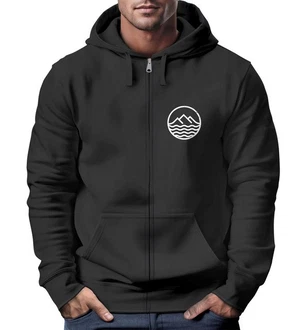Neverless Sweatjacke mit Kapuze Wandern Berge Logo Motiv Zip Hoodie Neverless Sweatjacke mit Kapuze Wandern Berge Logo Motiv Zip Hoodie