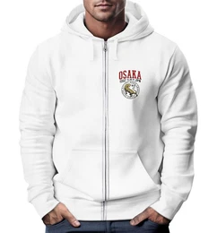 Sweatjacke Zip Hoodie Herren Sweatjacke mit Kapuze Osaka Tiger Logo Print