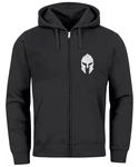 Neverless Herren Sweatjacke Kapuze Zip Hoodie mit Print Aufdruck Sparta Helm Dunkelgrau/Rot/Schwarz/Grau/Weiß