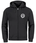 Neverless Sweatjacke Herren Print Smile Drip Face Zip-Hoodie Schwarz/Dunkelgrau