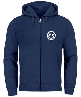 Neverless Sweatjacke Herren Print Smile Drip Face Zip-Hoodie Neverless Sweatjacke Herren Print Smile Drip Face Zip-Hoodie