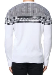 Banco Rundhalspullover Basic Ganzjahr Weiß/Creme
