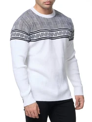 Banco Rundhalspullover Basic Ganzjahr Weiß/Creme