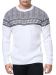 Banco Rundhalspullover Basic Ganzjahr Weiß/Creme