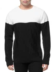 Banco Rundhalspullover Basic Ganzjahr Weiß/Schwarz/Creme