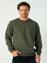 COMEOR Sweatshirt Herren Pullover bequeme Sweater Dunkelgrün