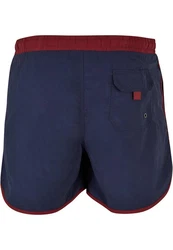URBAN CLASSICS Badeshorts Retro Swimshorts Dunkelblau/Lila/Bordeaux