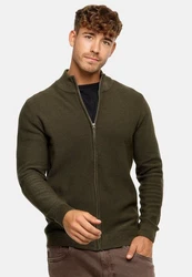 Indicode INWestmoon Strickjacke Dunkelgrün/Khaki