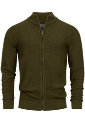 Indicode INWestmoon Strickjacke Dunkelgrün/Khaki