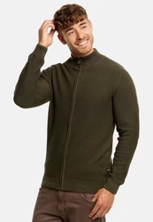 Indicode INWestmoon Strickjacke Dunkelgrün/Khaki
