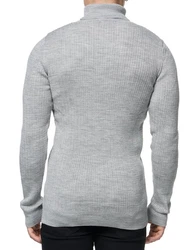 Banco Rollkragenpullover Slim Fit Grau/Hellgrau