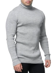 Banco Rollkragenpullover Slim Fit Grau/Hellgrau