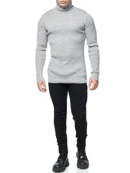 Banco Rollkragenpullover Slim Fit Grau/Hellgrau