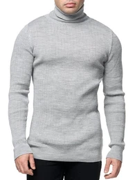 Rollkragenpullover Rollkragen Pullover in unifarbenem Design - Slim Fit
