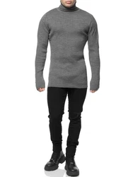 Banco Rollkragenpullover Slim Fit Dunkelgrau/Grau/Hellgrau