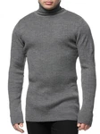 Banco Rollkragenpullover Slim Fit Dunkelgrau/Grau/Hellgrau