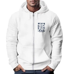 Neverless Sweatjacke Zip Hoodie Herren Creme/Weiß/Grau/Blau/Dunkelblau