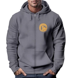 Neverless Sweatjacke Zip Hoodie Herren Print Outdoor Logo Hellgrau/Grau/Dunkelgrau