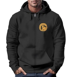 Neverless Sweatjacke Zip Hoodie Herren Print Outdoor Logo Schwarz/Dunkelgrau